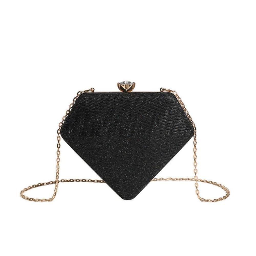 Diamond Shaped Crossbody Bag In Black